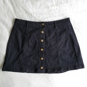 Forever 21 Button Mini Skirt Cotton Navy Blue 30